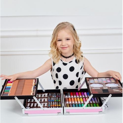 Набір для малювання та творчості No Brand ART set Єдиноріг дитячий в алюмінієвій валізі 145 предметів для юного художника Рожевий Набір для малювання та творчості No Brand ART set Єдиноріг дитячий в алюмінієвій валізі 145 предметів для юного художника Рожевий