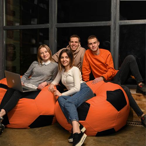 Крісло мішок М'яч Оксфорд 120см Студія Комфорту Великий Помаранчевий + Чорний Крісло мішок М'яч Оксфорд 120см Студія Комфорту Великий Помаранчевий + Чорний