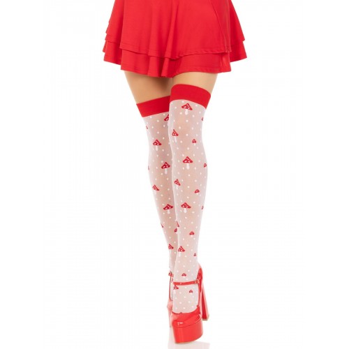 Панчохи Leg Avenue Polka Dot Mushroom Thigh Highs One Size