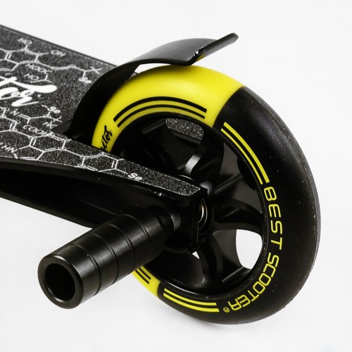 Самокат трюковий пеги алюмінієвий диск та дека колеса Best Scooter Reactor HIC-система PU Black and yellow (112771)