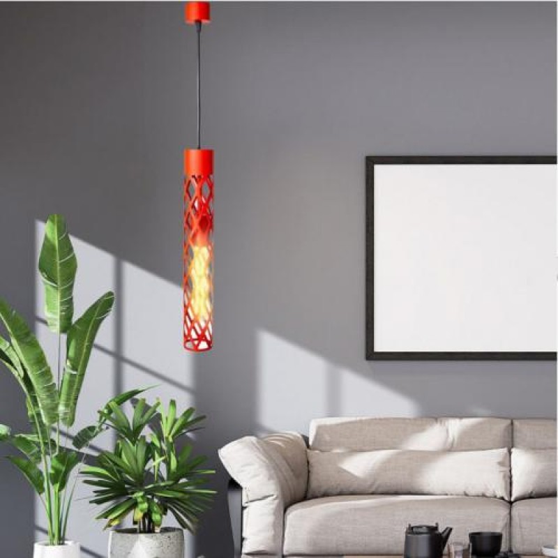 Світильник підвісний MSK Electric Flow у стилі лофт під лампу Е27 червоний NL 6041 RD