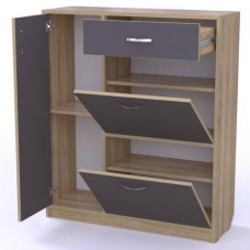 Тумба для взуття Тиса Мебель ТО-116 1 Сонома Графіт 105x90 см