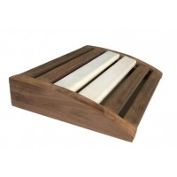 Підголівник для лазні та сауни з термовставкою PRO 345х250 мм Коричнево-білий