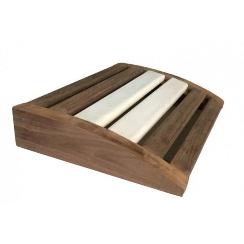 Підголівник для лазні та сауни з термовставкою PRO 345х250 мм Коричнево-білий Підголівник для лазні та сауни з термовставкою PRO 345х250 мм Коричнево-білий