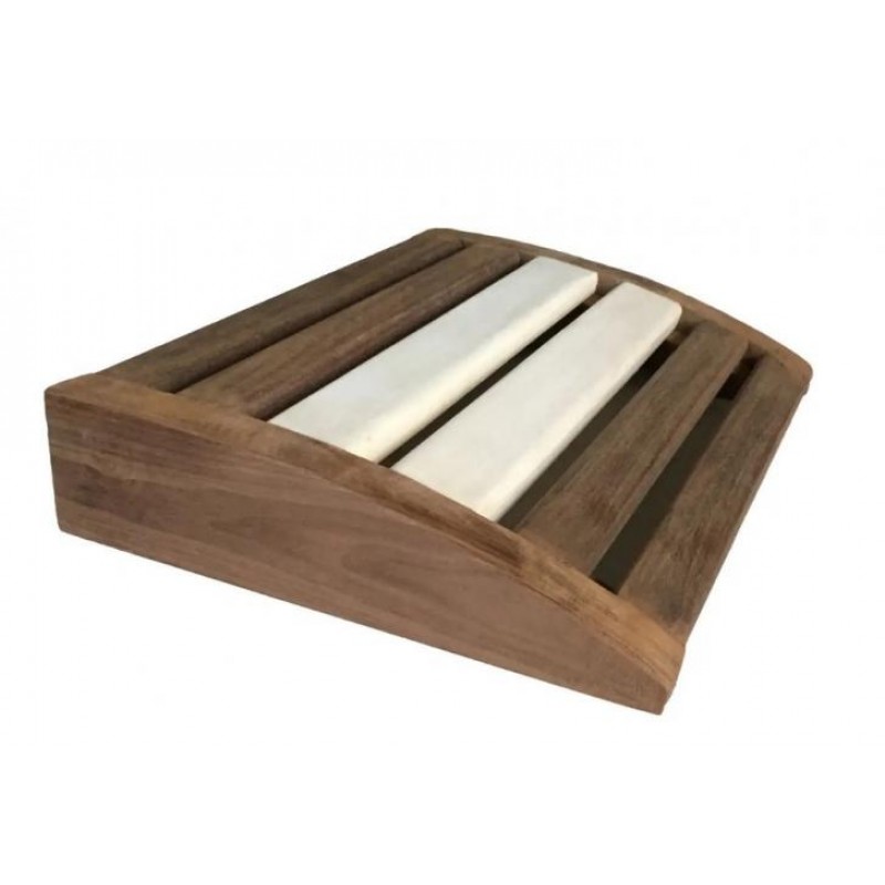 Підголівник для лазні та сауни з термовставкою PRO 345х250 мм Коричнево-білий