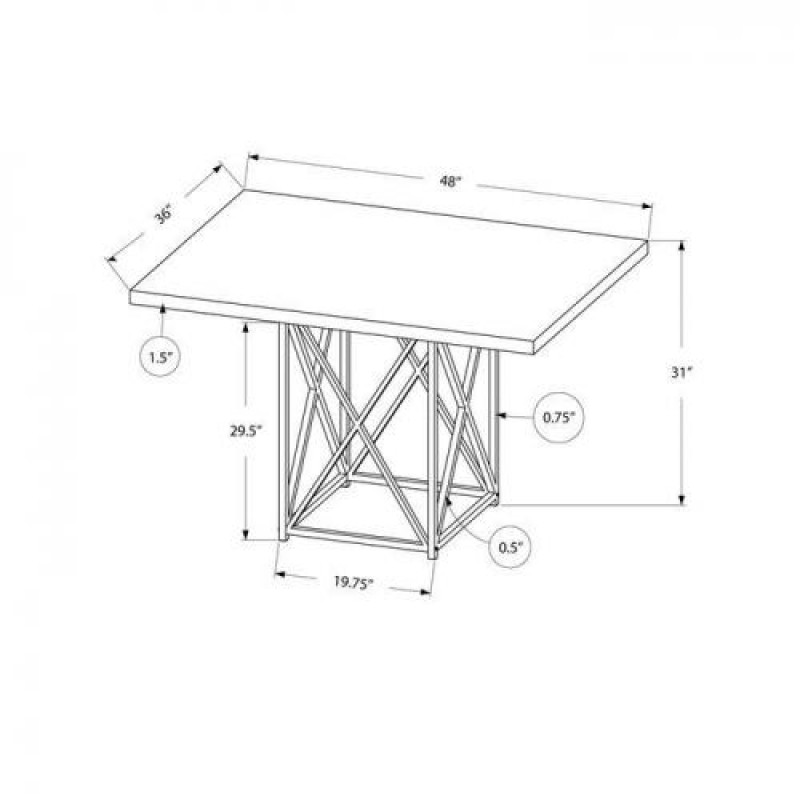 Обідній стіл у стилі Loft NS-1214 800x1200x900 мм Серый