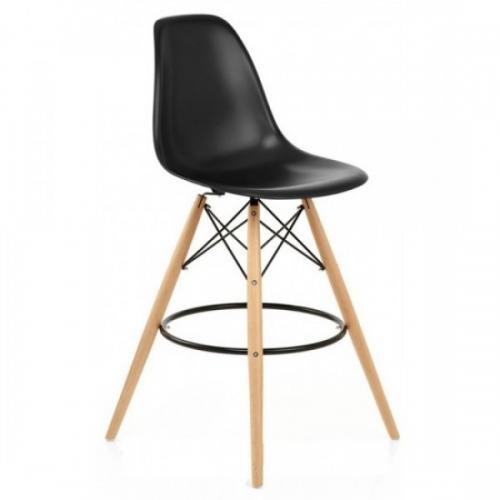 Стілець барний Тауер Вуд SDM пластик Чорний Стілець барний Тауер Вуд SDM пластик Чорний