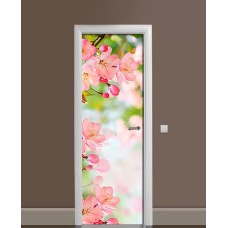 Наклейка на двері Zatarga «Запах сакури» 650х2000 мм вінілова 3Д наклейка декор самоклеюча