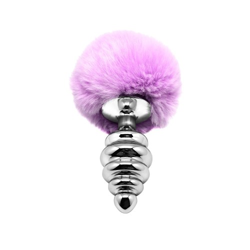 Металева анальна пробка Кролячий хвостик Alive Fluffy Twist Plug L Purple, діаметр 3,8 см в інтернет супермаркеті PbayMarket!