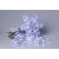 Гірлянда-штора Lugi Зірки та сніжинки розмір 3*1м 12 фігур білий (1733064W)