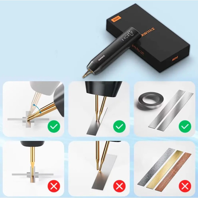 Апарат для точкового зварювання акумуляторів двоімпульсний ручний AWithZ H1 з акумулятором 1800 мАг