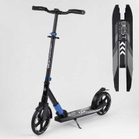 Самокат алюмінієвий Best Scooter з PU колесами і 1 переднім амортизатором Black/Blue (99631)
