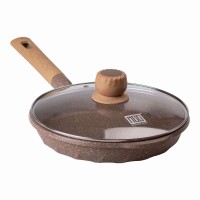Сковорода з антипригарним мармуровим покриттям та кришкою MGC 26 см Бежевий (HP-4-424CO)