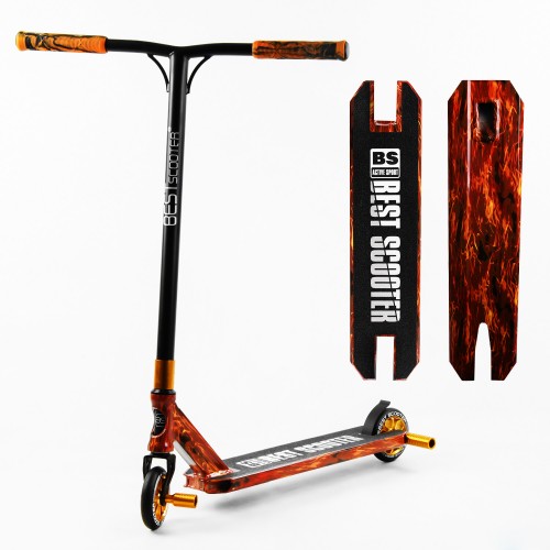 Самокат трюковий Best Scooter HIC-система пеги алюмінієвий диск та дека принт Fire 100 кг Різнобарвний (105676) Самокат трюковий Best Scooter HIC-система пеги алюмінієвий диск та дека принт Fire 100 кг Різнобарвний (105676)