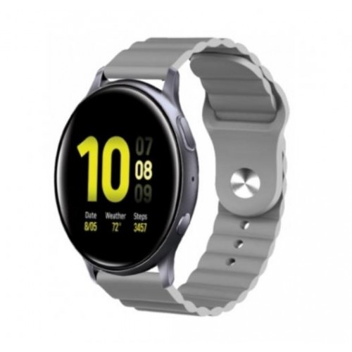 Ремінець BeWatch для Samsung Galaxy Watch 42 | 3 41 мм | Active | Active 2 силіконовий 20мм Wave Сірий (1010707) Ремінець BeWatch для Samsung Galaxy Watch 42 | 3 41 мм | Active | Active 2 силіконовий 20мм Wave Сірий (1010707)