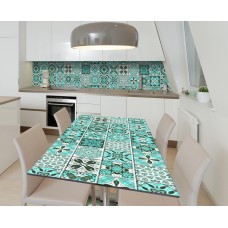 Наклейка 3Д вінілова на стіл Zatarga «Португальський азулежу» 600х1200 мм для будинків, квартир, столів, кав'ярень,