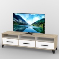 Тумба під телевізор Тиса Мебель ТВ-356 Дуб сонома Білий 49x44x180 см Тумба під телевізор Тиса Мебель ТВ-356 Дуб сонома Білий 49x44x180 см