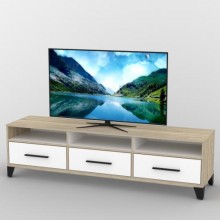 Тумба під телевізор Тиса Мебель ТВ-356 Дуб сонома Білий 49x44x180 см