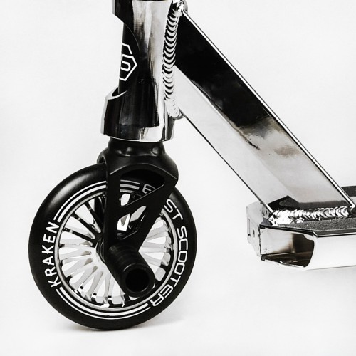 Самокат трюковий алюмінієвий диск та дека Best Scooter Kraken HIC-система пеги 100 кг Black and white (112910)