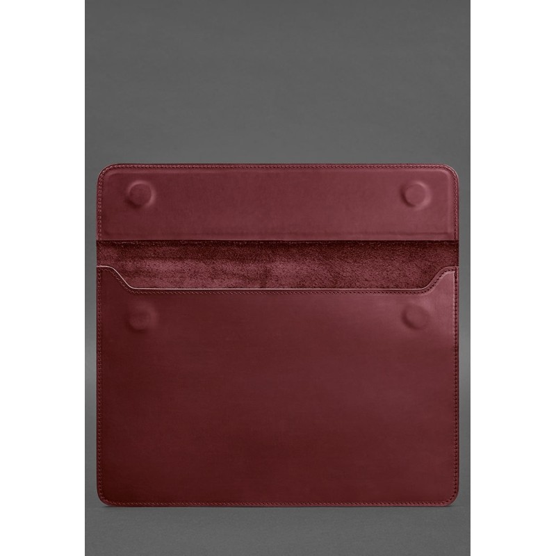 Шкіряний чохол-конверт на магнітах для MacBook 15 дюйм Бордовий Crazy Horse BlankNote