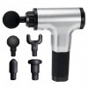 Портативний ручний м'язовий масажер для тіла Fascial Gun HG-320 Silver-Black (SMT179524381)