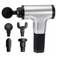 Портативний ручний м'язовий масажер для тіла Fascial Gun HG-320 Silver-Black (SMT179524381) Портативний ручний м'язовий масажер для тіла Fascial Gun HG-320 Silver-Black (SMT179524381)