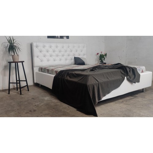 Ліжко BNB Arizona Premium 90 х 200 см Стразы Екошкіра Білий в інтернет супермаркеті PbayMarket!