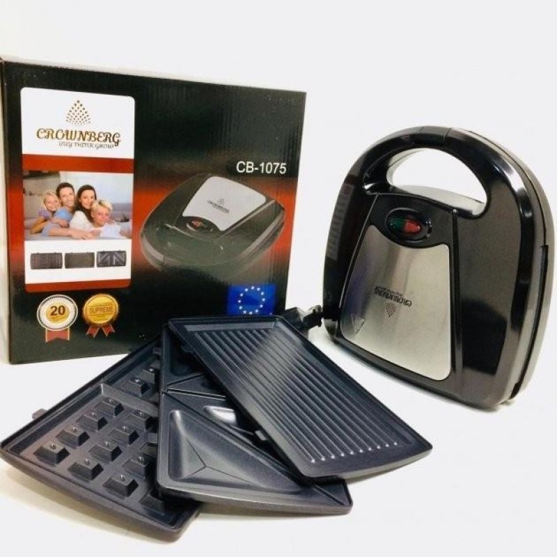 Сендвічниця електрогриль 3 в 1 Crownberg CB-1075 750 Вт