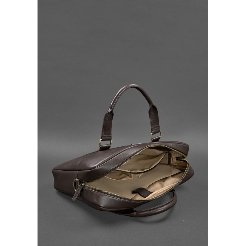 Шкіряна сумка для ноутбука та документів темно-коричнева BlankNote