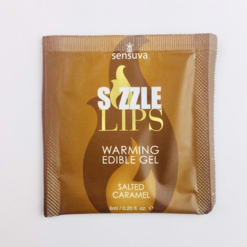 Пробник масажного гелю Sensuva - Sizzle Lips Salted Caramel (6 мл) в інтернет супермаркеті PbayMarket!