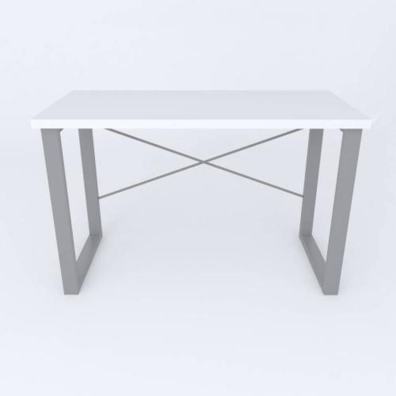 Письмовий стіл Ferrum-decor Драйв 750x1400x600 Сірий метал ДСП Білий 32 мм (DRA176)