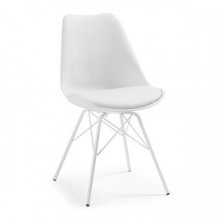 Стілець дизайнерський SDM Тау пластиковий металевий подушка Білий (hub_ffEt98183)