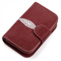 Гаманець жіночий STINGRAY LEATHER 18092 із натуральної шкіри морського ската Бордовий, Бордовий