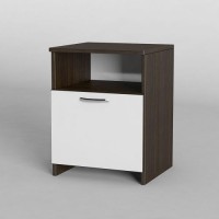 Тумба приліжкова Тиса Мебель ТП-102 Венге Білий 53x40x40 см Тумба приліжкова Тиса Мебель ТП-102 Венге Білий 53x40x40 см