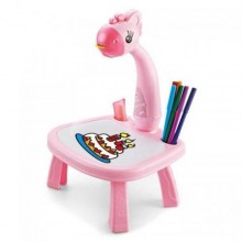 Дитячий стіл для малювання UKC з підсвічуванням та проекцією малюнків Рожевий