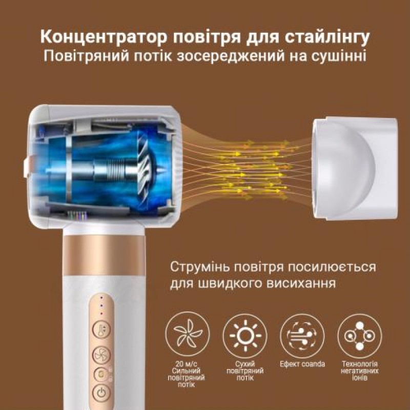 Стайлер для волосся Inspire WT-626-B 7в1 Біло-золотий