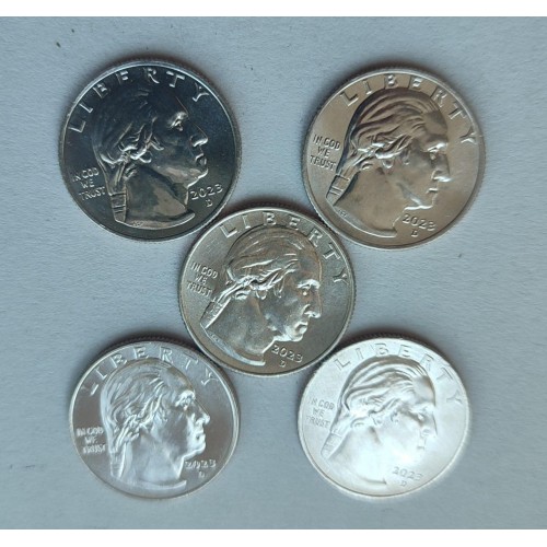 Набір монет Collection США 25 центів 2023 жінки Америки 5 шт 20.2 мм Сріблястий (hub_lf01uf)