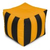Пуф Кубик Смугастий Оксфорд 40х40 Студія комфорту Чорний + Жовтий