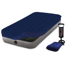 Надувний матрац Intex 64106-3, 76 x 191 x 25 см, з наматрацом-чохлом, подушкою, насосом. Одномісний