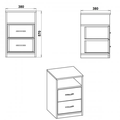 Тумбочка нічна Компанит ПКТ 2 Вільха Тумбочка нічна Компанит ПКТ 2 Вільха