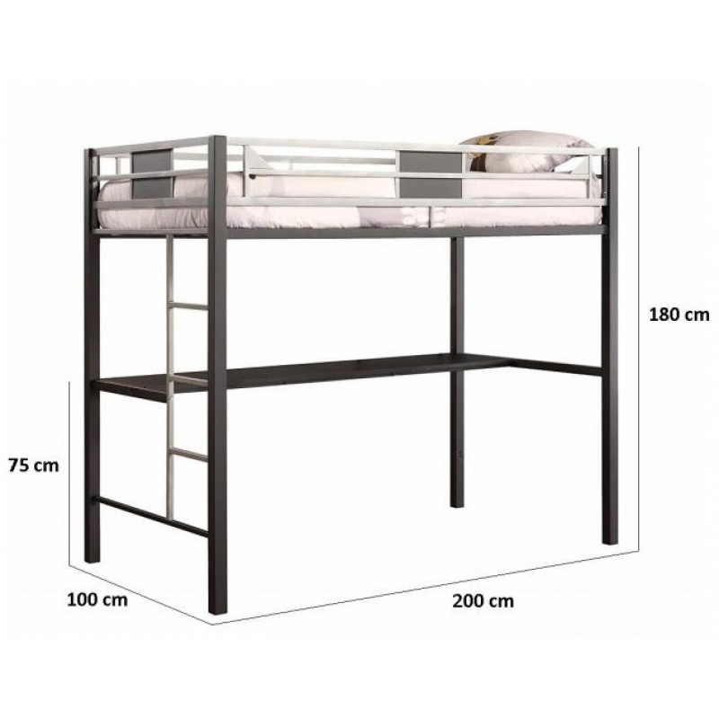 Двоярусне ліжко в стилі Loft NS-224 1830x2000x1000 мм Черный