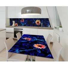 Наклейка 3Д вінілова на стіл Zatarga «Квіти тролю» 650х1200 мм для будинків, квартир, столів, кав'ярень.