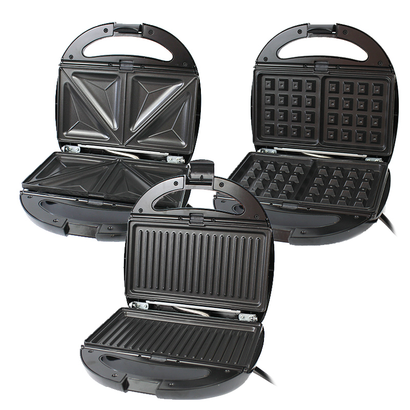 Вафельниця-Бутербродниця зі знімними формами Royals Berg GT-779 1200W Чорний