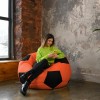 Крісло мішок М'яч Оксфорд 120см Студія Комфорту Великий Помаранчевий + Чорний