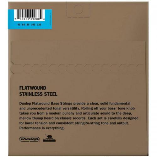 Струни для бас-гітари Dunlop DBFS45125 Stainless Steel Flatwound Medium Bass 5-Strings 45/125
