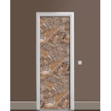 Наклейка на двері Zatarga «Мозайка з пісковика» 650х2000 мм вінілова 3Д наклейка декор самоклеюча