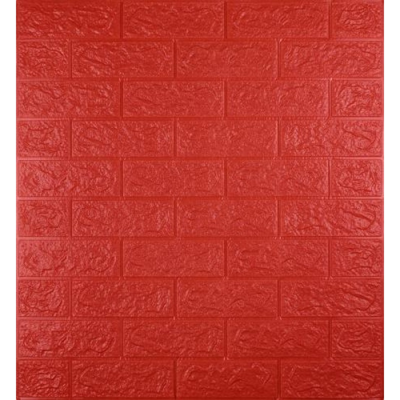Самоклеюча декоративна 3D панель 3D Loft 700x770x5 мм Червоний (145)