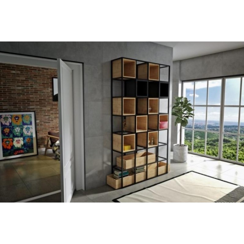 Стелаж для зберігання в стилі Loft NS-1710 2600x1860x350 мм Черный