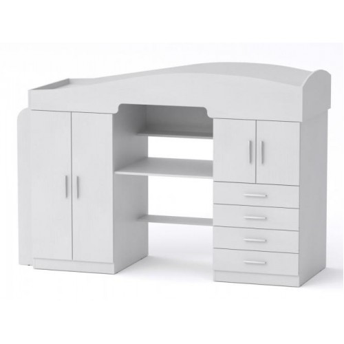 Двоярусне ліжко-гірка Компанит Універсал 2 207,6х74,4х140,8 см Альба білий Двоярусне ліжко-гірка Компанит Універсал 2 207,6х74,4х140,8 см Альба білий