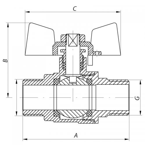 Кран кульовий KOER 1